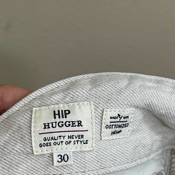 Levi's Hip Hugger Cottonized Hemp Straight Denim Jeans Willow Creamy White 30 - Picture 12 of 13